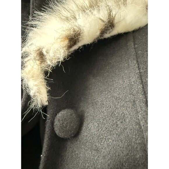 Flora Bea NYC Womens Black Coat With Faux Fur Collar & Cuffs Size S - Picture 5 of 10